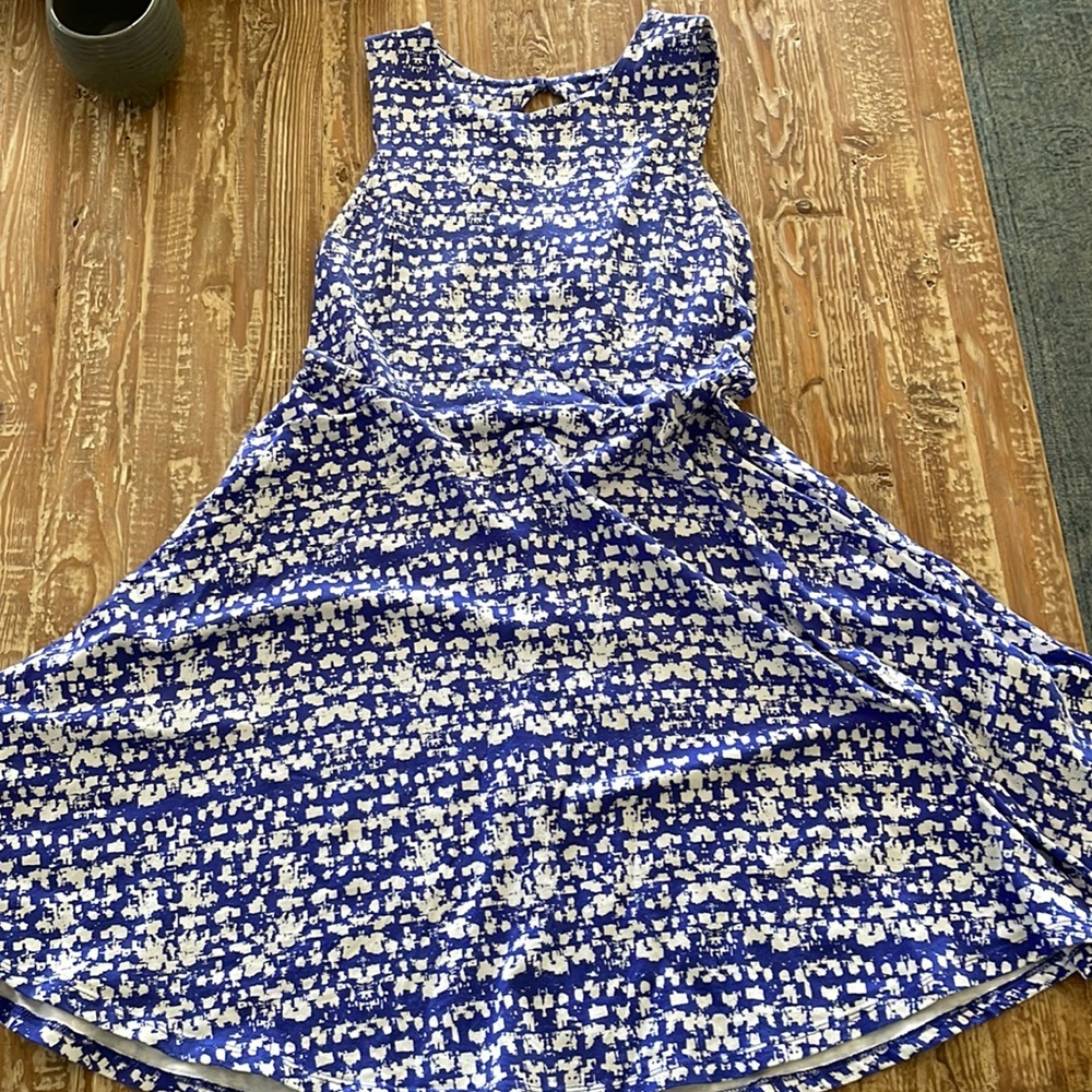 Medium Xhilaration dress.  Purpleish blue design.  Cute and stretchy